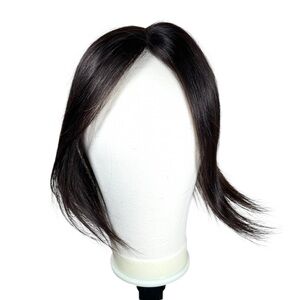 Dark Brown Human Hair Realistic Scalp 12 Inch Hair Topper